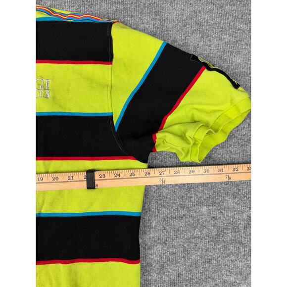 COOGI Vtg Embroidered Crest Shirt Mens XL Stripe Collared Polo Y2K Hip Hop - Picture 13 of 16